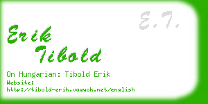 erik tibold business card